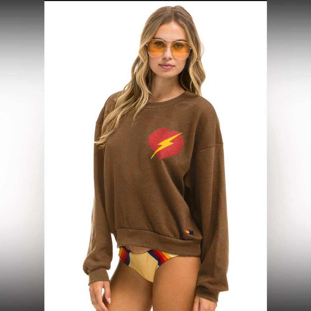 Aviator Nation NWT Relaxed Crew Bolt Sweatshirt